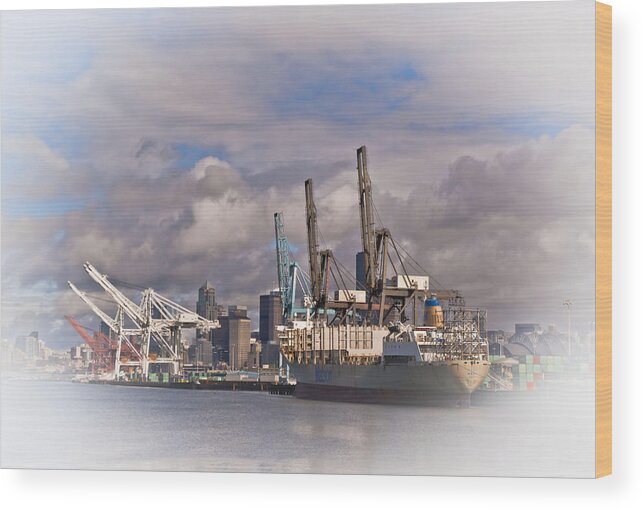Seattle Wood Print featuring the photograph Seattle Shipping by Dale Stillman
