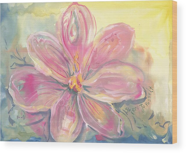 Intuitive Painting Wood Print featuring the painting Seven Petals by Sheri Jo Posselt