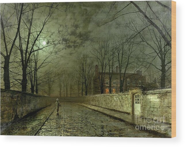 Silver Moonlight Wood Print featuring the painting Silver Moonlight by John Atkinson Grimshaw