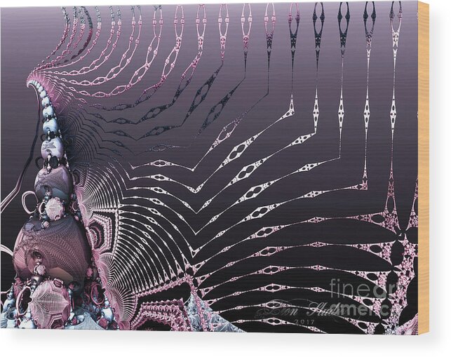 Fractal Wood Print featuring the digital art Skelton Wings by Melissa Messick