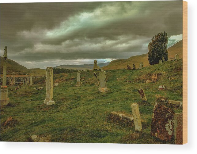 Sky Wood Print featuring the photograph Skies and headstones #g9 by Leif Sohlman