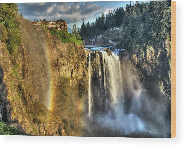 Seattle Wood Print featuring the photograph Snoqualmie Falls, Washington by Greg Sigrist