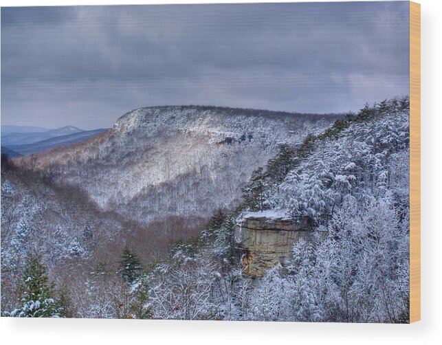 Snow Wood Print featuring the photograph Snow in the Mountains by Douglas Barnett