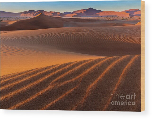 Africa Wood Print featuring the photograph Sossusvlei Sand Dunes by Inge Johnsson