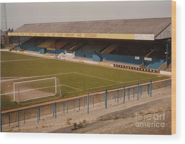  Wood Print featuring the photograph Southend United - Roots Hall - East Stand 2 - 1970s by Legendary Football Grounds