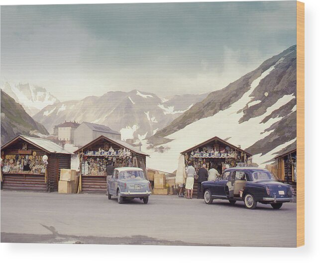 Souvenir Wood Print featuring the photograph Souvenir Shops, Mountain Pass, France by Richard Goldman