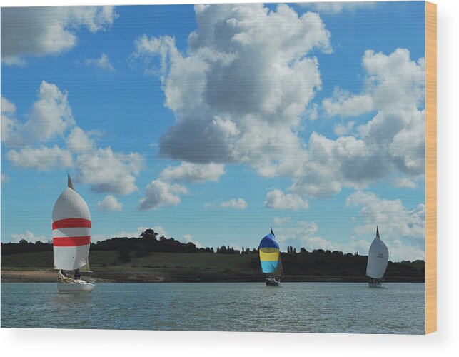 Sailing Wood Print featuring the photograph Spinnaker Run by Terence Davis