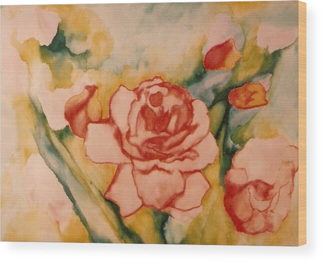Blooms Artwork Wood Print featuring the painting Spring Garden by Jordana Sands