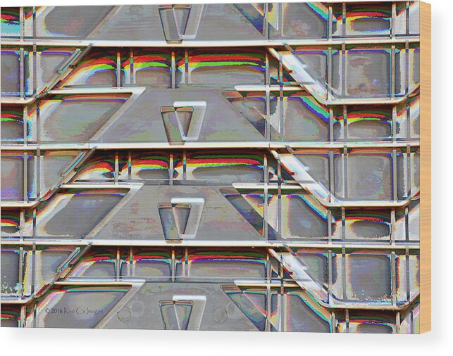 Crates Wood Print featuring the digital art Stacked Storage Crates Abstract by Kae Cheatham