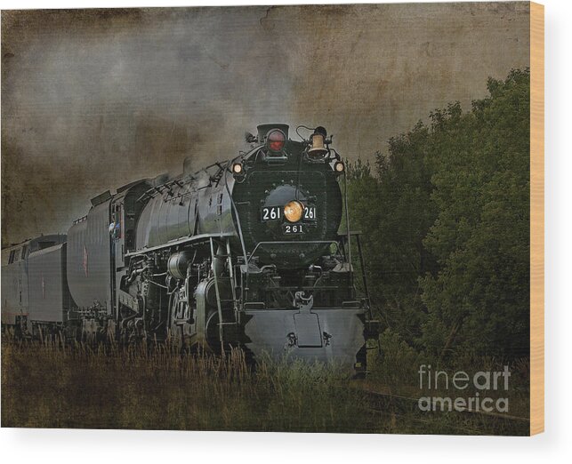 Train Wood Print featuring the photograph Steam Engine 261 by Clare VanderVeen