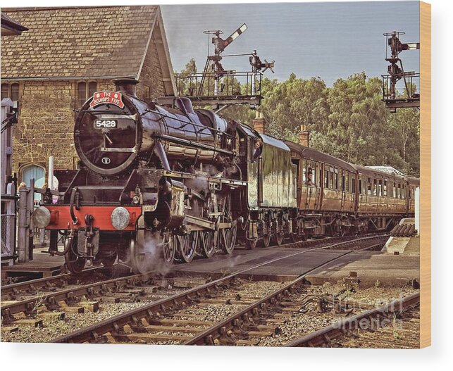 Steam Engine Wood Print featuring the photograph Steam Loco On Yorkshire Railway by Martyn Arnold