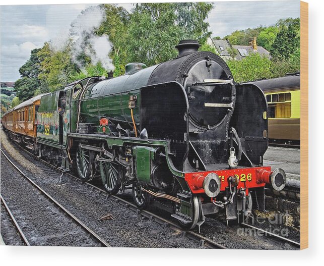 Steam Train Wood Print featuring the photograph Steam Train on North York Moors Railway by Martyn Arnold
