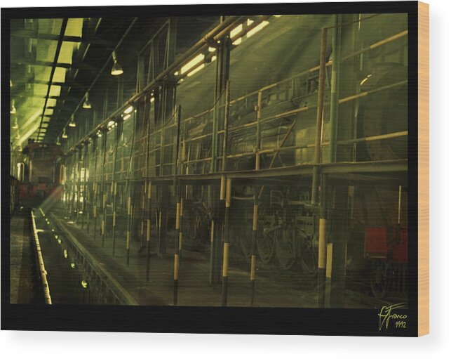 Steam Wood Print featuring the digital art Steam Train Shed Kimberly by Vincent Franco