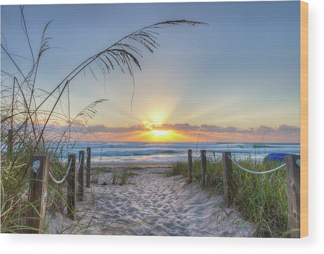 Clouds Wood Print featuring the photograph Step Into Paradise by Debra and Dave Vanderlaan