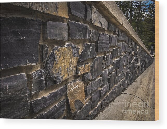 Wall Wood Print featuring the photograph Stone Wall With Perspective by Blake Webster