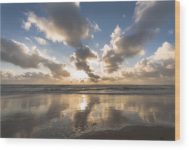 Sunset Wood Print featuring the photograph Summer Storm by Alex Hiemstra