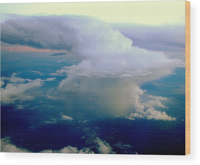 Thunderstorm.storm Wood Print featuring the photograph Summer Storm by T Guy Spencer