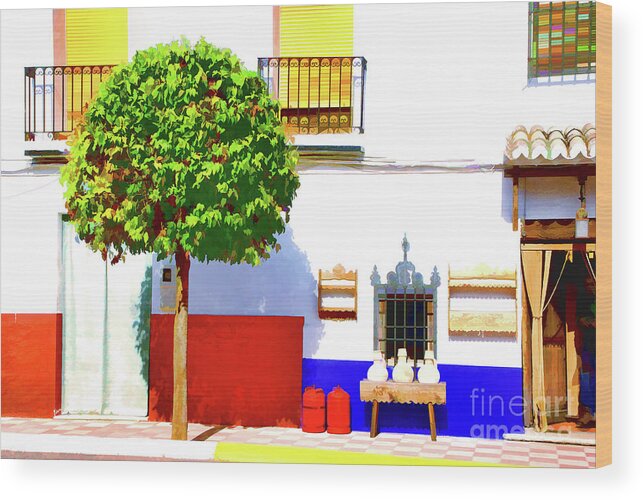 Spain Quiet Streets Wood Print featuring the photograph Sunney Afternoon Spain by Rick Bragan