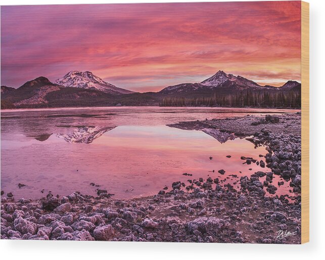 Landscape Wood Print featuring the photograph Sunrise at Sparks Lake by Russell Wells
