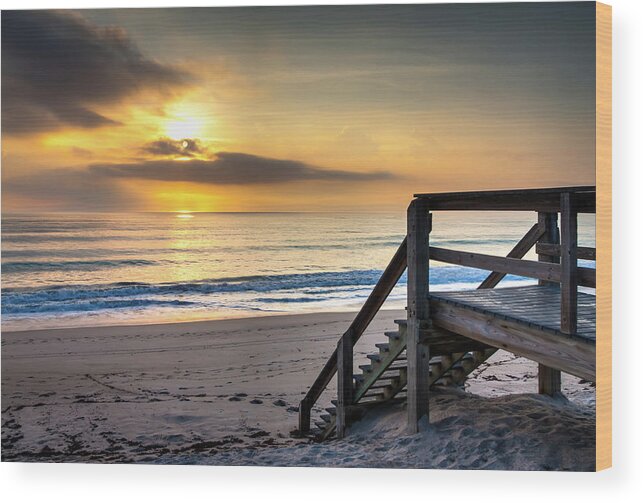 Sunrise Wood Print featuring the photograph Sunrise Stairway by R Scott Duncan