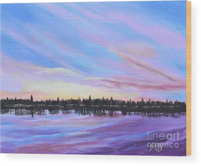 Sunset Wood Print featuring the painting Sunset-Ivanhoe2 by Monika Shepherdson