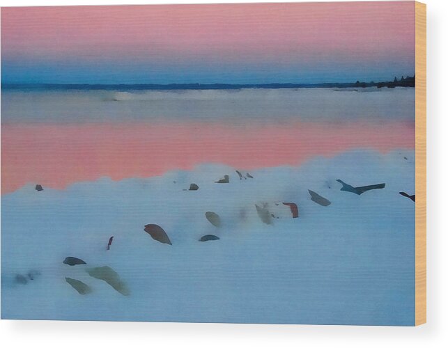 Sunset Wood Print featuring the photograph Sunset on Georgian Bay by Andrea Kollo