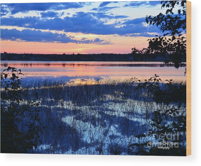 Sunset On Lake Wood Print featuring the photograph Sunset on Porcupine Lake by Elaine Berger