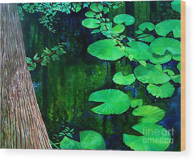 Landscape Wood Print featuring the painting Swamp Water by Joe Roache