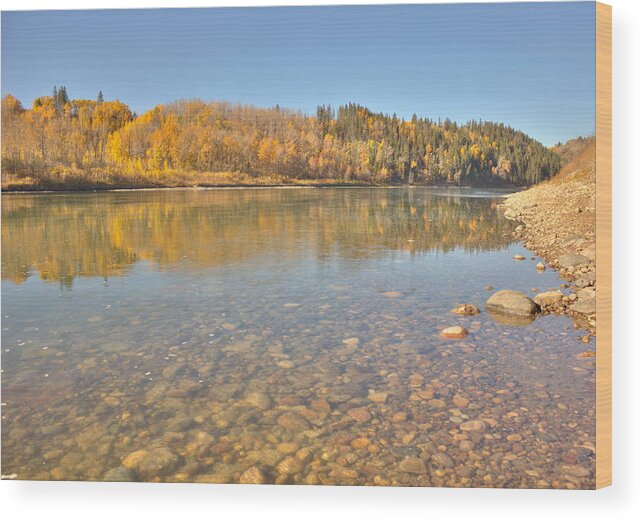 River Wood Print featuring the photograph Swift Flowing Water - The North Saskatchewan River by Jim Sauchyn