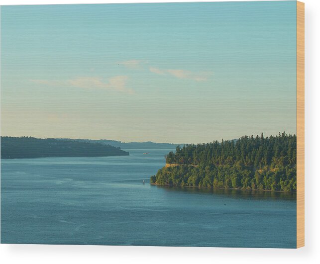  Wood Print featuring the photograph Tacoma Narrows and Commencement Bay II by E Faithe Lester
