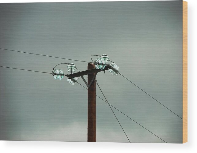 Insulators Wood Print featuring the photograph Telegraph Lines by Norma Brock