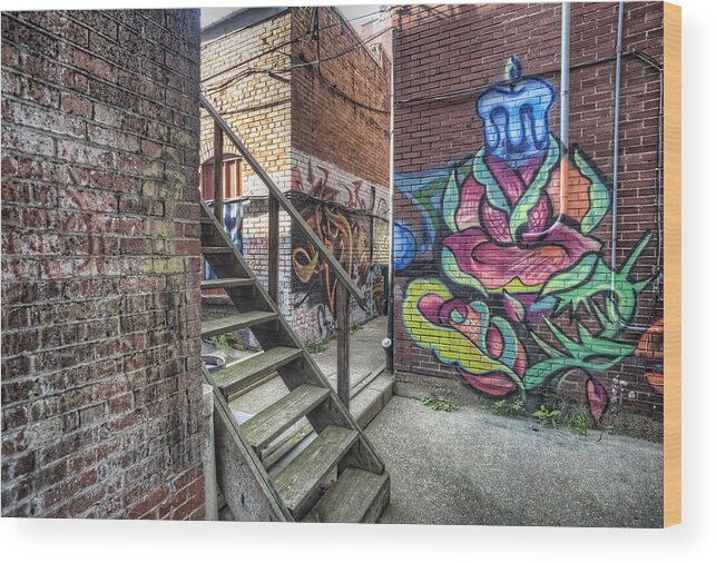 Graffiti Wood Print featuring the photograph The Alley by Jim Pearson