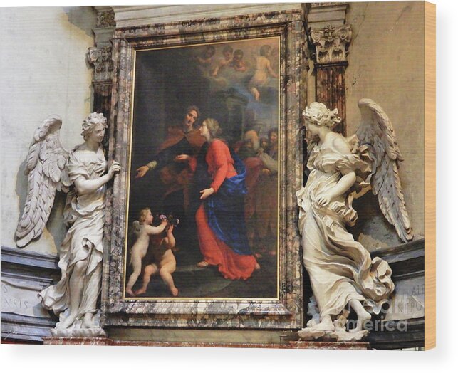 Basilica Of Santa Maria Del Popolo Wood Print featuring the photograph The Altar of the Visitation by Suzette Kallen