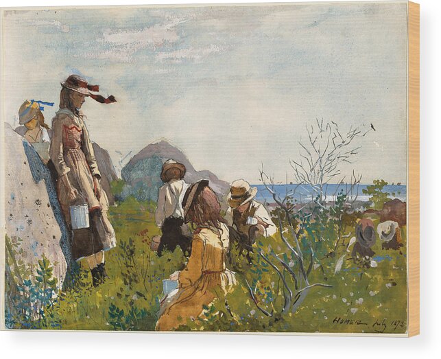 Winslow Homer Wood Print featuring the painting The Berry Pickers by Winslow Homer