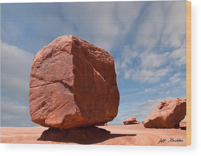 Arid Climate Wood Print featuring the photograph The Cube at Monument Valley by Jeff Goulden