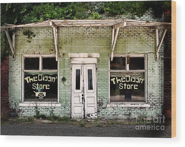 Store Wood Print featuring the photograph The Diggn Store Garden Center by T Lowry Wilson