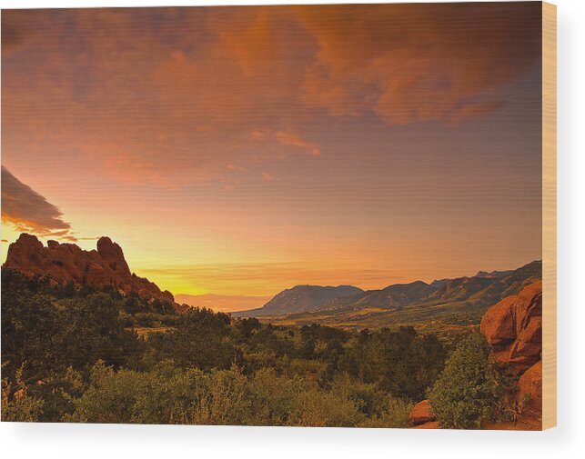 Colorado Sunrise Wood Print featuring the photograph The Golden Hour by Tim Reaves