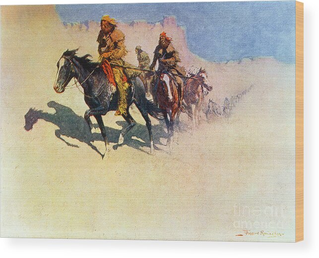 Remington Wood Print featuring the painting The Great Explorers by Frederic Remington