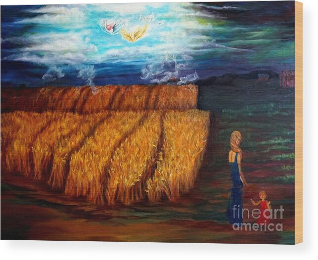 Angel Wood Print featuring the painting The Harvest by Georgia Doyle