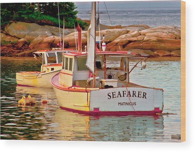 Lobster Boats Wood Print featuring the photograph The KISS by Jeff Cooper