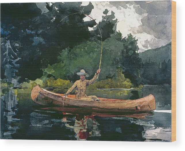 Winslow Homer Wood Print featuring the drawing The North Woods by Winslow Homer