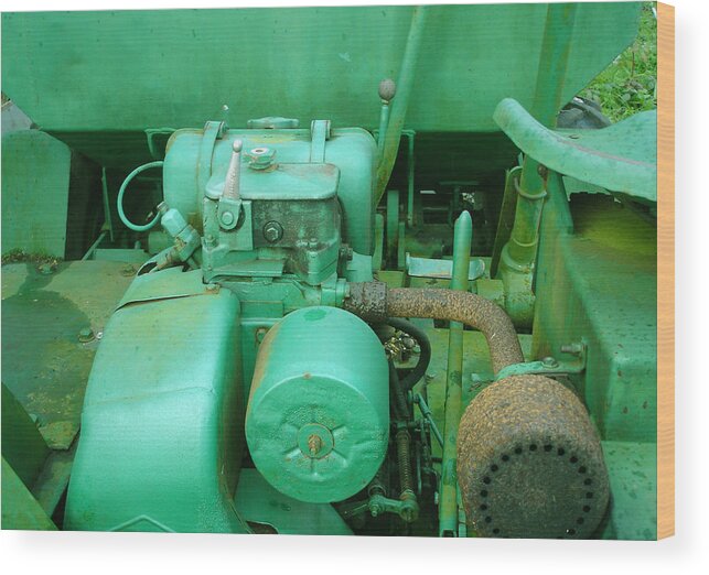 Machine Wood Print featuring the photograph The old green dumper by Susan Baker