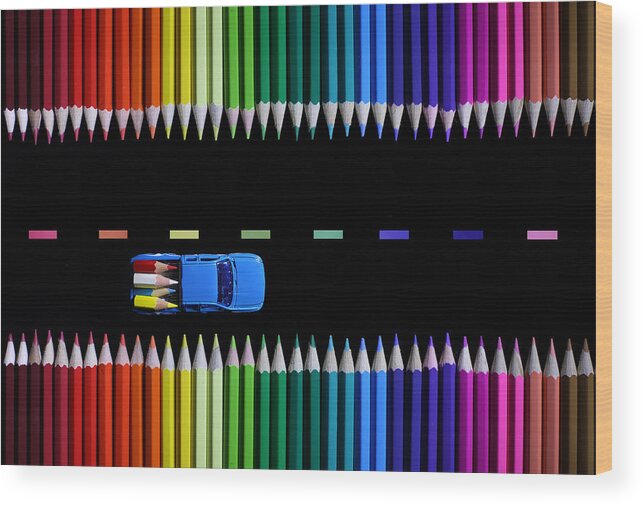 Crayons Wood Print featuring the photograph The Road by Victoria Ivanova