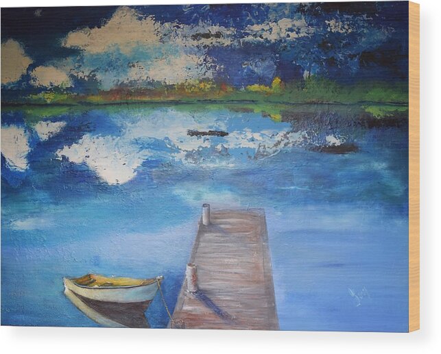 Boat Wood Print featuring the painting The Rowboat by Gary Smith