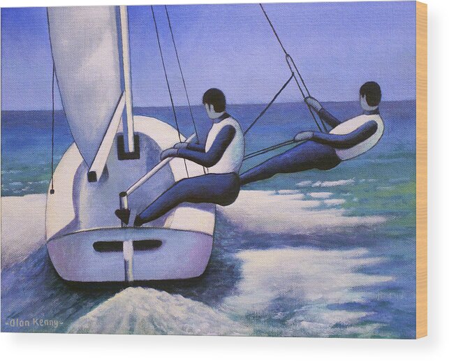 Sailor Wood Print featuring the painting The Sea by Alan Kenny