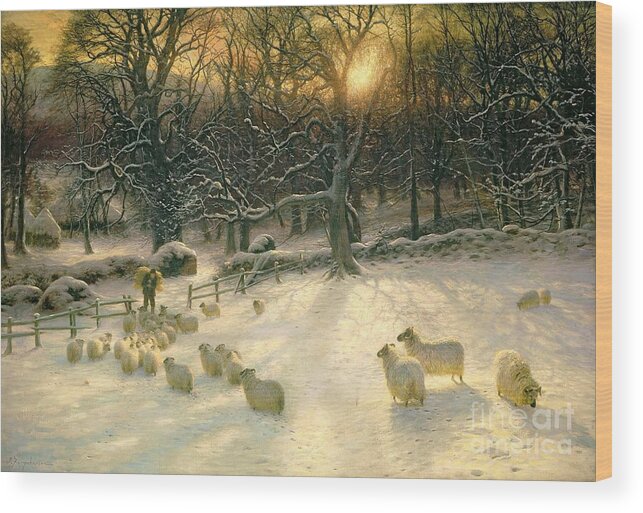 Winter Wood Print featuring the painting The Shortening Winters Day is Near a Close by Joseph Farquharson