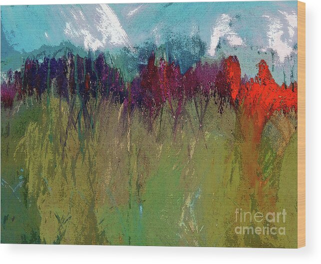 Snowy Wood Print featuring the digital art The Snowy Mountain In Spring Painting   by Lisa Kaiser