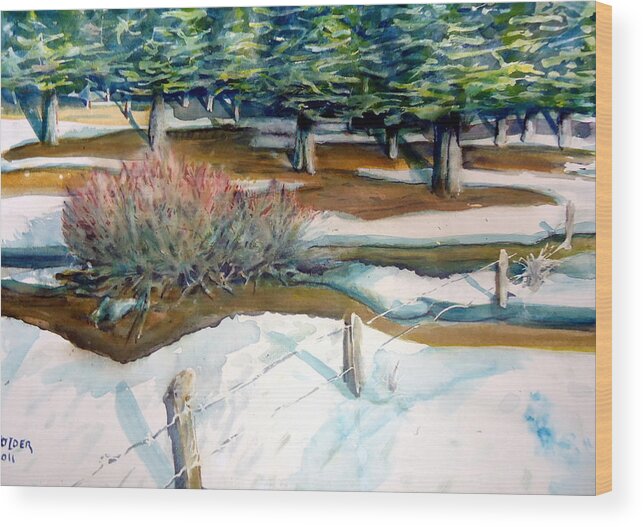 Forests Wood Print featuring the painting The spring thaw by Steven Holder