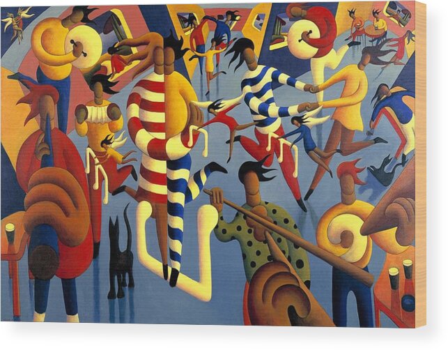 Wedding Wood Print featuring the painting The wedding dance by Alan Kenny