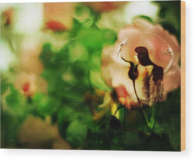 Fairy Wood Print featuring the photograph The Wind Around Her Shoulders by Rebecca Sherman